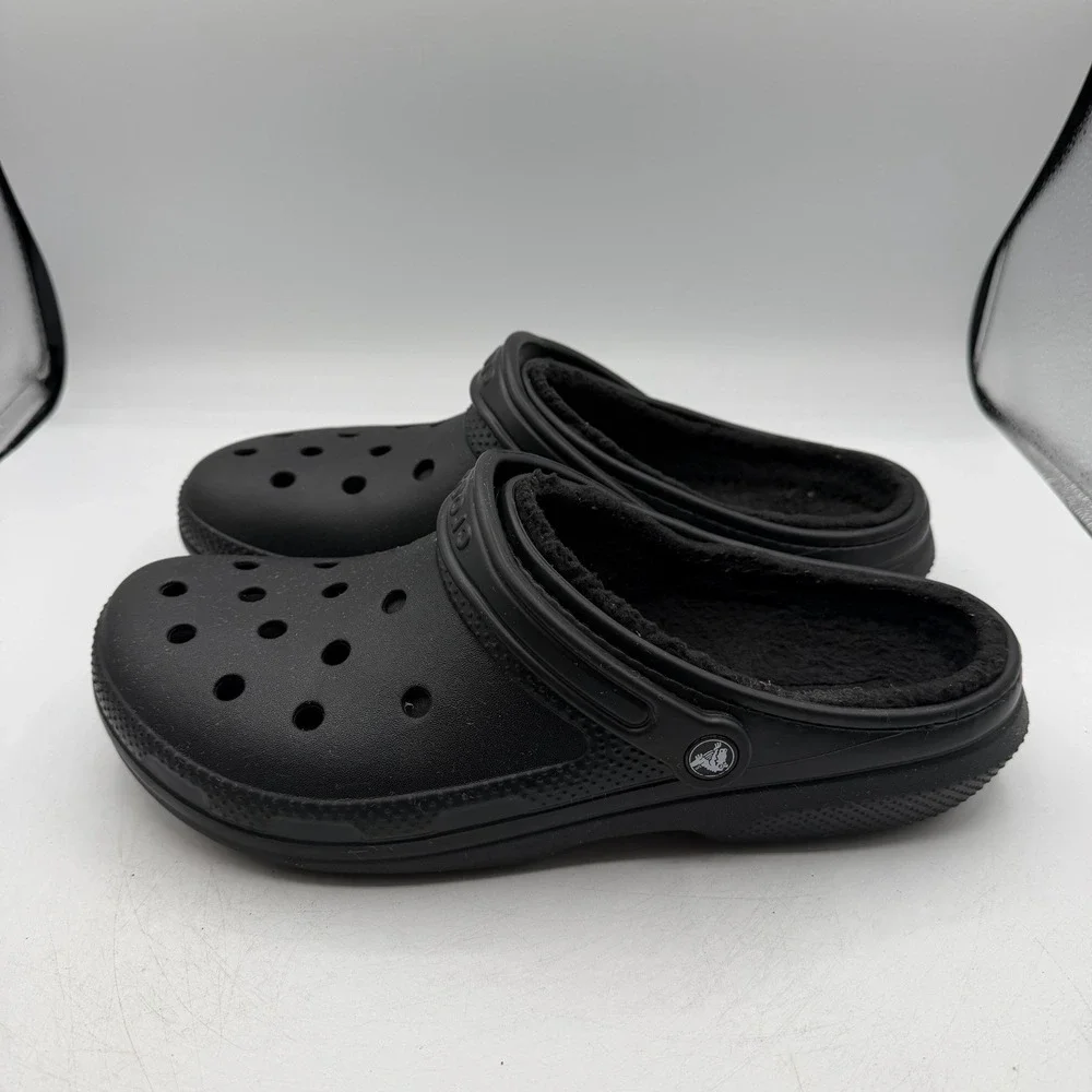 Crocs Classic Lined Clogs Mens Sz 13 Black Slip On Shoes Slippers Comfort 203591